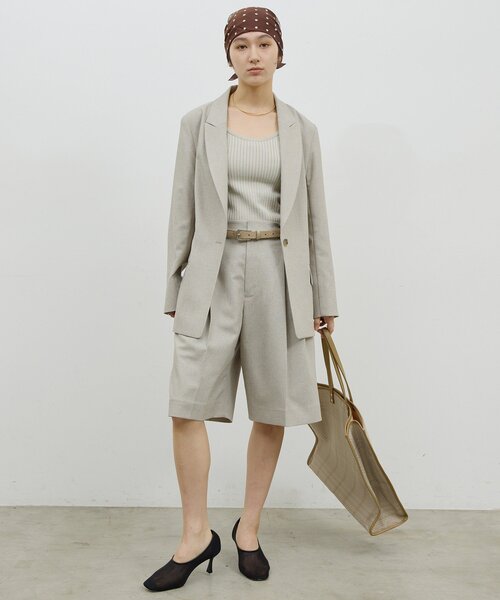 GALLARDAGALANTE(ガリャルダガランテ)の「【手洗い可】リブニットキャミソール(ニット/セーター・レディース・ベージュ/ブラック・FREE)」の15枚目の写真