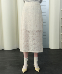 NONLOCAL（ノンローカル）の「Hラインシースルーロングスカート - アイボリー（スカート）」