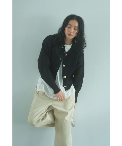 marjour（マージュール）の「GOLD BUTTON KNIT JACKET（カーディガン/ボレロ・レディース・ブラック・M）」の7枚目の写真
