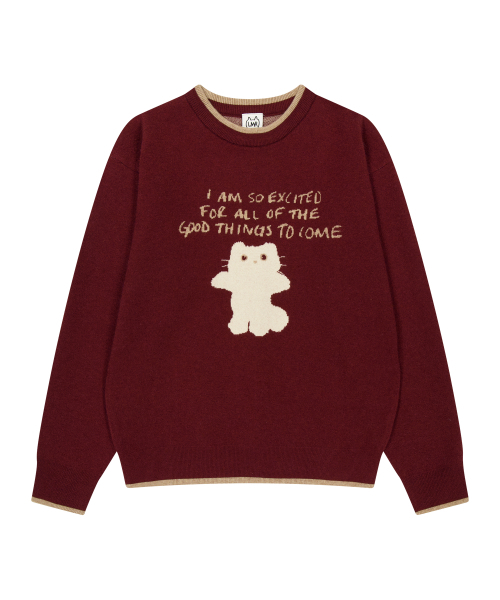 LMR(エルエムアール)の「シャニョン キャラクタージャガードクルーニット BURGUNDY(ニット/セーター・レディース・バーガンディー・FREE)」の12枚目の写真