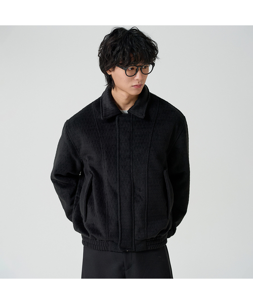 OWSA(オウサ)の「ピーチブラシドカラー ブルゾンジャケット 2カラー(ブルゾン・メンズ・ブラック/タン・X-LARGE/LARGE)」の1枚目の写真