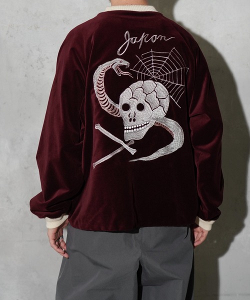 THRIFTY LOOK(スリフティールック)の「THRIFTY LOOK / スリフティールック SNAKE & SKULL SOUVENIR SHORT JACKET スネーク スカル 刺繍 スーベニアジャケット(ブルゾン・メンズ・ワイン/ブラック・LARGE/MEDIUM)」の9枚目の写真