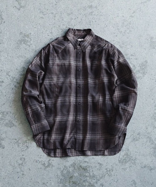 LIDNM（リドム）の「RAYON OMBRE WESTERN SHIRT（シャツ/ブラウス・メンズ・ブラウン系その他・SMALL/MEDIUM/LARGE）」の3枚目の写真
