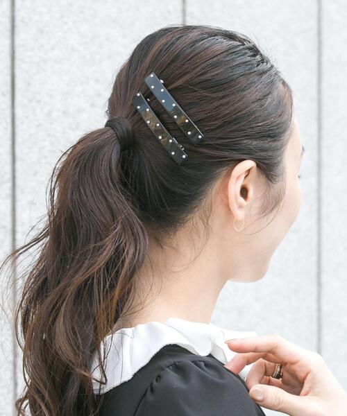 URBAN RESEARCH ROSSO WOMEN（アーバンリサーチ　ロッソ）の「『WEB限定』パールバレッタSET（バレッタ/ヘアクリップ・レディース・ブラック・-）」の2枚目の写真