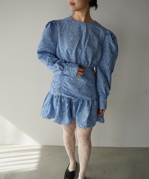 SANSeLF（サンセルフ）の「【SANSeLF】フラワープリントボリュームスリーブワンピース saw26s017（ワンピース・レディース・ブルー・FREE）」の14枚目の写真