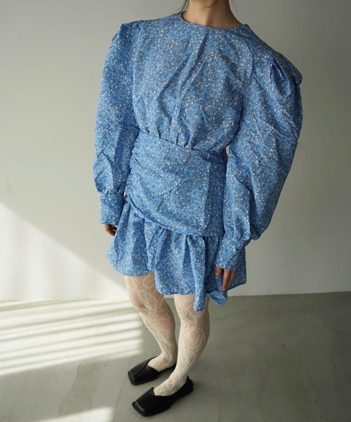 SANSeLF（サンセルフ）の「【SANSeLF】フラワープリントボリュームスリーブワンピース saw26s017（ワンピース・レディース・ブルー・FREE）」の17枚目の写真