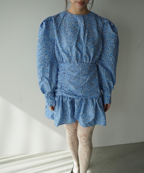 SANSeLF（サンセルフ）の「【SANSeLF】フラワープリントボリュームスリーブワンピース saw26s017（ワンピース・レディース・ブルー・FREE）」の18枚目の写真