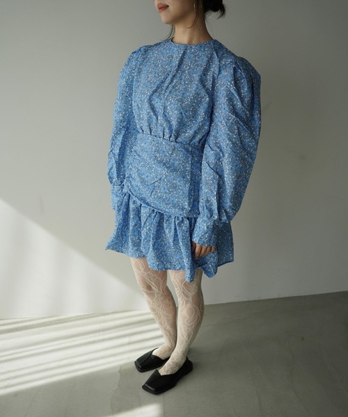 SANSeLF（サンセルフ）の「【SANSeLF】フラワープリントボリュームスリーブワンピース saw26s017（ワンピース・レディース・ブルー・FREE）」の20枚目の写真