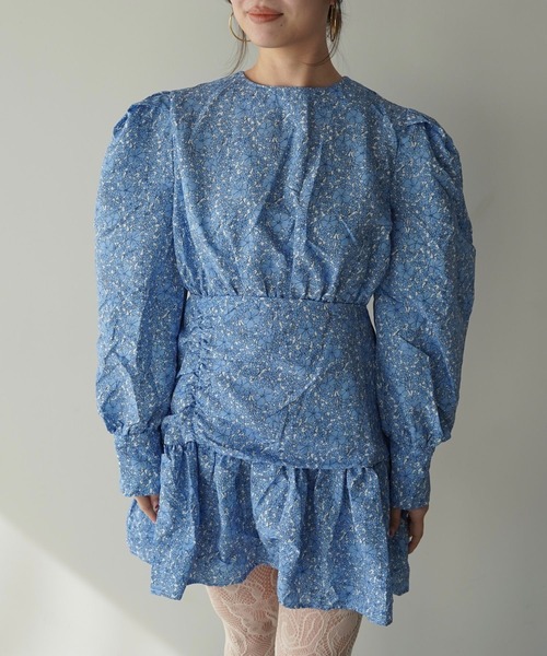 SANSeLF（サンセルフ）の「【SANSeLF】フラワープリントボリュームスリーブワンピース saw26s017（ワンピース・レディース・ブルー・FREE）」の21枚目の写真