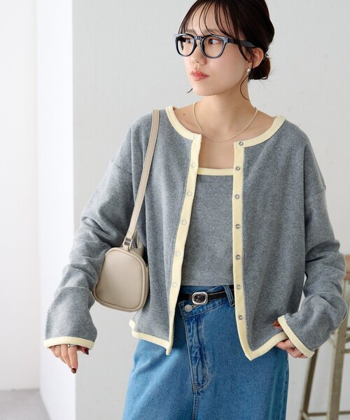 DISCOAT（ディスコート）の「【SS先行予約】パイルリングドットパイピングアンサンブル（アンサンブル・レディース・グレー/アイボリー/ブラック・FREE）」の9枚目の写真