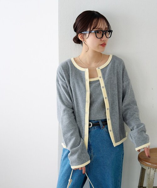 DISCOAT（ディスコート）の「【SS先行予約】パイルリングドットパイピングアンサンブル（アンサンブル・レディース・グレー/アイボリー/ブラック・FREE）」の10枚目の写真