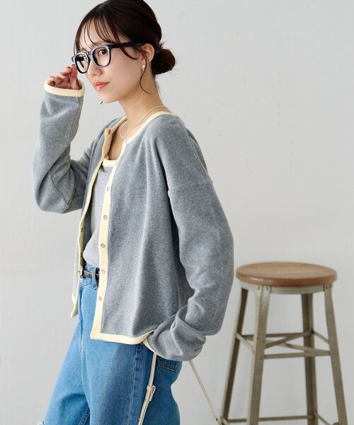 DISCOAT（ディスコート）の「【SS先行予約】パイルリングドットパイピングアンサンブル（アンサンブル・レディース・グレー/アイボリー/ブラック・FREE）」の13枚目の写真