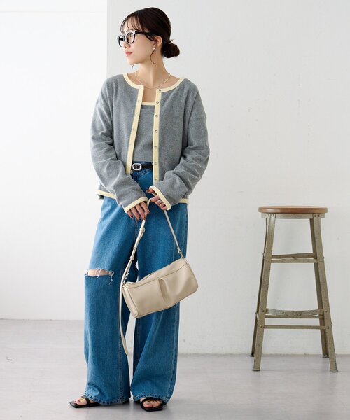 DISCOAT（ディスコート）の「【SS先行予約】パイルリングドットパイピングアンサンブル（アンサンブル・レディース・グレー/アイボリー/ブラック・FREE）」の16枚目の写真