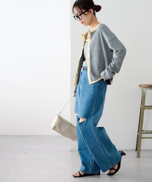 DISCOAT（ディスコート）の「【SS先行予約】パイルリングドットパイピングアンサンブル（アンサンブル・レディース・グレー/アイボリー/ブラック・FREE）」の17枚目の写真