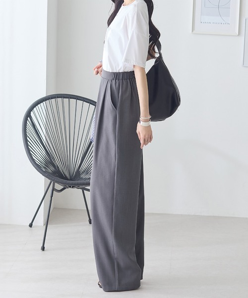 ReDial(リダイアル)の「2タックとろみパンツ(スラックス・レディース・ベージュ/ライトグレー/チャコールグレー/ブラック・M/L/LL/3L)」の7枚目の写真