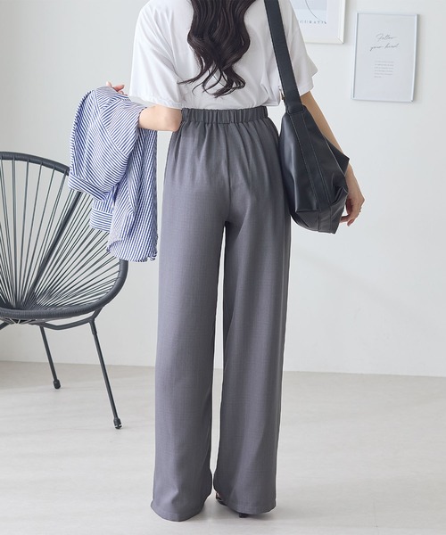 ReDial(リダイアル)の「2タックとろみパンツ(スラックス・レディース・ベージュ/ライトグレー/チャコールグレー/ブラック・M/L/LL/3L)」の8枚目の写真