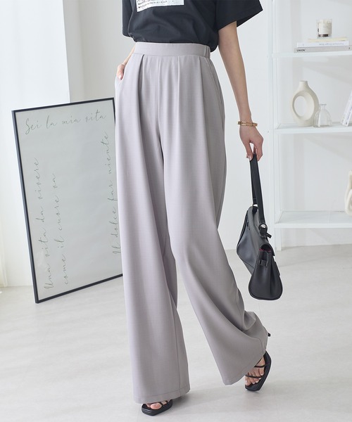 ReDial(リダイアル)の「2タックとろみパンツ(スラックス・レディース・ベージュ/ライトグレー/チャコールグレー/ブラック・M/L/LL/3L)」の10枚目の写真