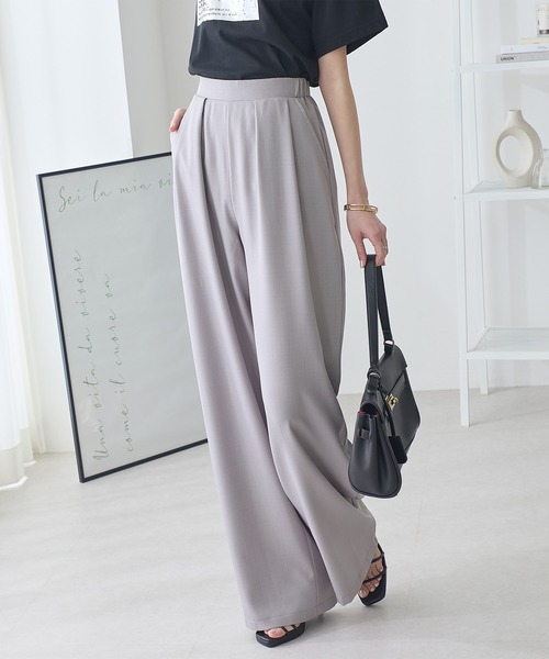 ReDial(リダイアル)の「2タックとろみパンツ(スラックス・レディース・ベージュ/ライトグレー/チャコールグレー/ブラック・M/L/LL/3L)」の11枚目の写真