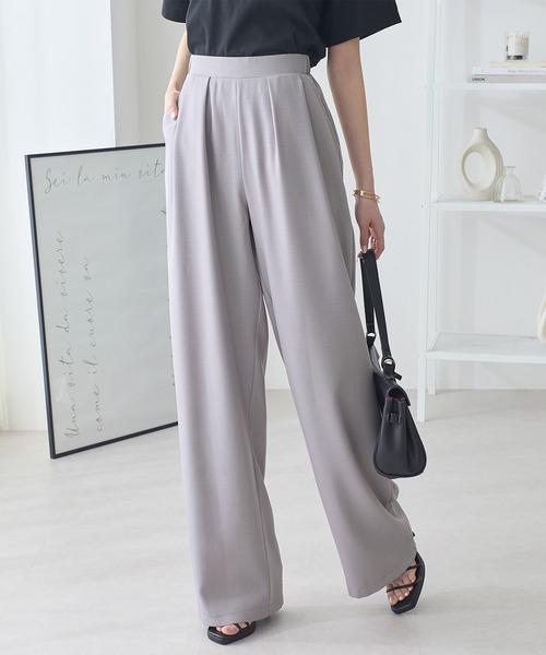 ReDial(リダイアル)の「2タックとろみパンツ(スラックス・レディース・ベージュ/ライトグレー/チャコールグレー/ブラック・M/L/LL/3L)」の12枚目の写真