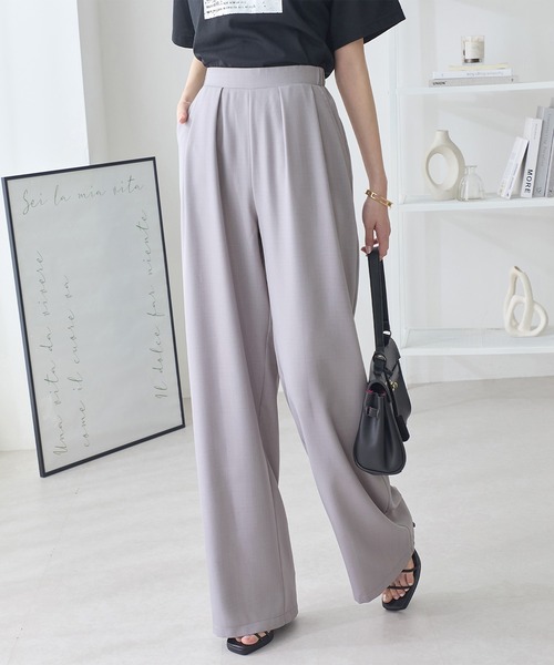 ReDial(リダイアル)の「2タックとろみパンツ(スラックス・レディース・ベージュ/ライトグレー/チャコールグレー/ブラック・M/L/LL/3L)」の13枚目の写真