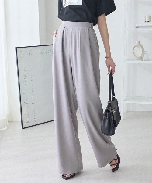 ReDial(リダイアル)の「2タックとろみパンツ(スラックス・レディース・ベージュ/ライトグレー/チャコールグレー/ブラック・M/L/LL/3L)」の14枚目の写真