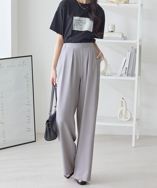 ReDial(リダイアル)の「2タックとろみパンツ(スラックス・レディース・ベージュ/ライトグレー/チャコールグレー/ブラック・M/L/LL/3L)」の17枚目の写真