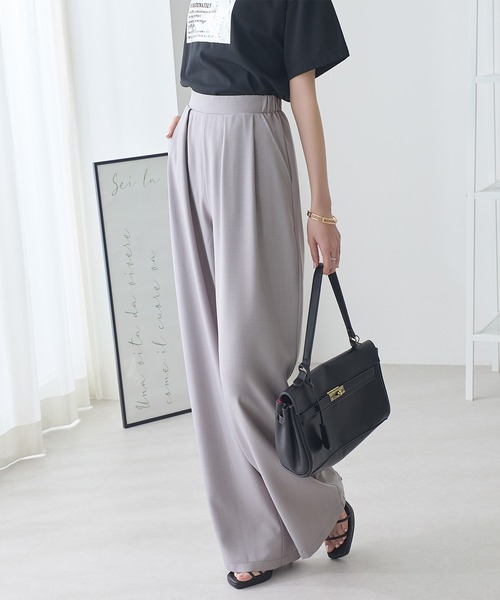 ReDial(リダイアル)の「2タックとろみパンツ(スラックス・レディース・ベージュ/ライトグレー/チャコールグレー/ブラック・M/L/LL/3L)」の9枚目の写真