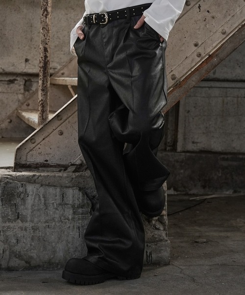 LANDNESS（ランドネス）の「【LANDNESS/ランドネス】COATED DENIM WIDE PANTS/コーティッドデニム ワイドパンツ（デニムパンツ・メンズ・ブラック・S/M/L）」の18枚目の写真