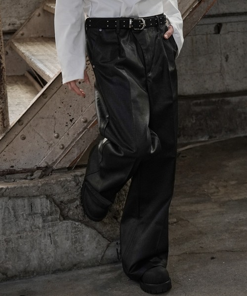 LANDNESS（ランドネス）の「【LANDNESS/ランドネス】COATED DENIM WIDE PANTS/コーティッドデニム ワイドパンツ（デニムパンツ・メンズ・ブラック・S/M/L）」の19枚目の写真