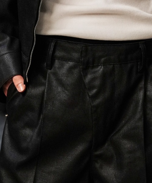 LANDNESS（ランドネス）の「【LANDNESS/ランドネス】COATED DENIM WIDE PANTS/コーティッドデニム ワイドパンツ（デニムパンツ・メンズ・ブラック・S/M/L）」の17枚目の写真