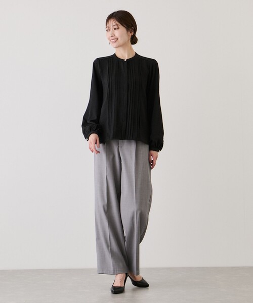 Jayro(ジャイロ)の「フロントピンタックブラウス(シャツ/ブラウス・レディース・ベージュ/ホワイト系その他2/ブラック・M)」の16枚目の写真