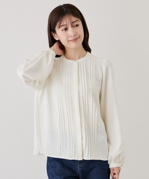 Jayro(ジャイロ)の「フロントピンタックブラウス(シャツ/ブラウス・レディース・ベージュ/ホワイト系その他2/ブラック・M)」の19枚目の写真