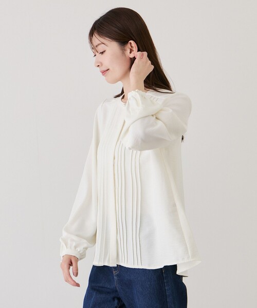 Jayro(ジャイロ)の「フロントピンタックブラウス(シャツ/ブラウス・レディース・ベージュ/ホワイト系その他2/ブラック・M)」の21枚目の写真
