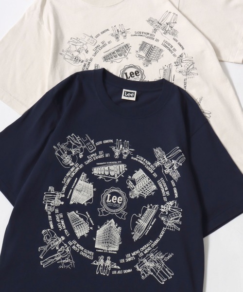 Lazar(ラザル)の「Lee/リー BANDANA SS TEE/オーバーサイズ バンダナプリント ロゴ ワンポイント 半袖Tシャツ/レディース メンズ(Tシャツ/カットソー・メンズ・ネイビー/オフホワイト・M/L/XL)」の2枚目の写真