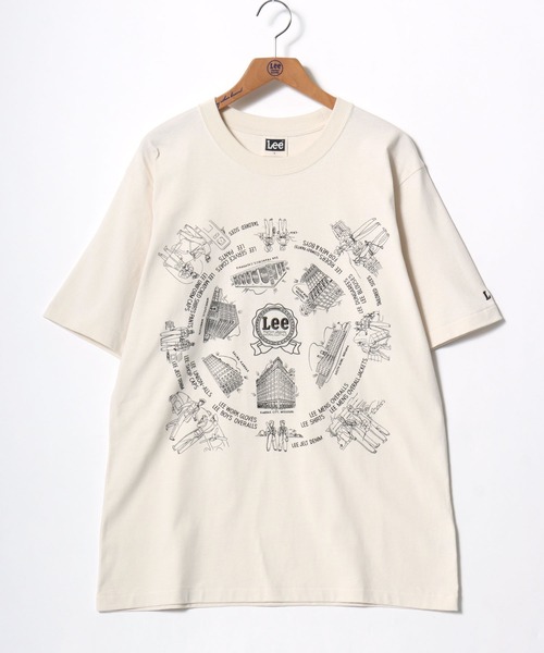 Lazar(ラザル)の「Lee/リー BANDANA SS TEE/オーバーサイズ バンダナプリント ロゴ ワンポイント 半袖Tシャツ/レディース メンズ(Tシャツ/カットソー・メンズ・ネイビー/オフホワイト・M/L/XL)」の5枚目の写真