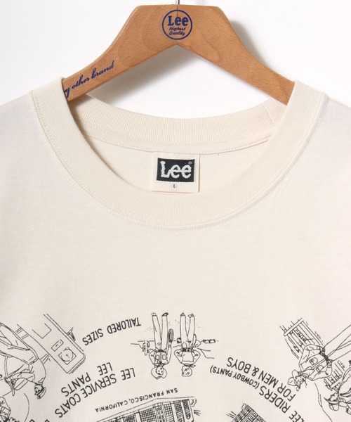 Lazar(ラザル)の「Lee/リー BANDANA SS TEE/オーバーサイズ バンダナプリント ロゴ ワンポイント 半袖Tシャツ/レディース メンズ(Tシャツ/カットソー・メンズ・ネイビー/オフホワイト・M/L/XL)」の8枚目の写真