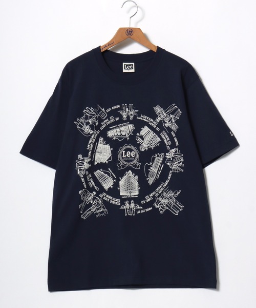 Lazar(ラザル)の「Lee/リー BANDANA SS TEE/オーバーサイズ バンダナプリント ロゴ ワンポイント 半袖Tシャツ/レディース メンズ(Tシャツ/カットソー・メンズ・ネイビー/オフホワイト・M/L/XL)」の6枚目の写真