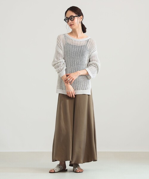 Demi-Luxe BEAMS(デミルクス ビームス)の「【8/6値下げ】3ゲージ コットン メッシュ プルオーバー(ニット/セーター・レディース・ホワイト系その他6/ライトブラウン・ONE SIZE)」の13枚目の写真