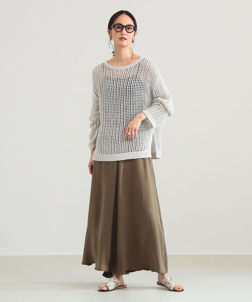 Demi-Luxe BEAMS(デミルクス ビームス)の「【8/6値下げ】3ゲージ コットン メッシュ プルオーバー(ニット/セーター・レディース・ホワイト系その他6/ライトブラウン・ONE SIZE)」の12枚目の写真