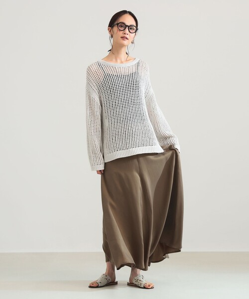 Demi-Luxe BEAMS(デミルクス ビームス)の「【8/6値下げ】3ゲージ コットン メッシュ プルオーバー(ニット/セーター・レディース・ホワイト系その他6/ライトブラウン・ONE SIZE)」の11枚目の写真