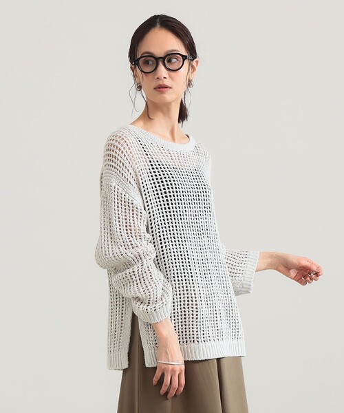 Demi-Luxe BEAMS(デミルクス ビームス)の「【8/6値下げ】3ゲージ コットン メッシュ プルオーバー(ニット/セーター・レディース・ホワイト系その他6/ライトブラウン・ONE SIZE)」の10枚目の写真
