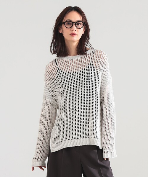 Demi-Luxe BEAMS(デミルクス ビームス)の「【8/6値下げ】3ゲージ コットン メッシュ プルオーバー(ニット/セーター・レディース・ホワイト系その他6/ライトブラウン・ONE SIZE)」の17枚目の写真