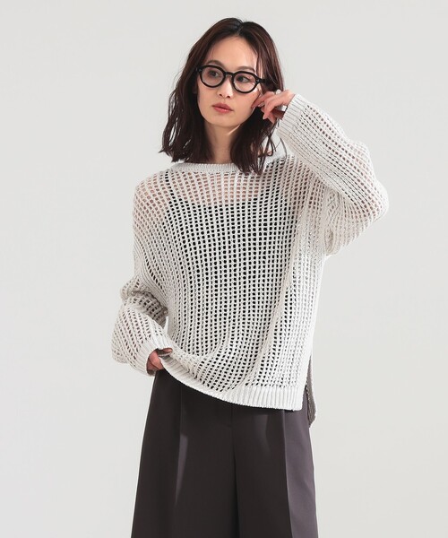 Demi-Luxe BEAMS(デミルクス ビームス)の「3ゲージ コットン メッシュ プルオーバー(ニット/セーター・レディース・ホワイト系その他6/ライトブラウン・ONE SIZE)」の8枚目の写真