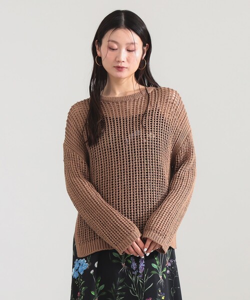 Demi-Luxe BEAMS(デミルクス ビームス)の「3ゲージ コットン メッシュ プルオーバー(ニット/セーター・レディース・ホワイト系その他6/ライトブラウン・ONE SIZE)」の15枚目の写真