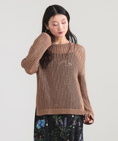 Demi-Luxe BEAMS(デミルクス ビームス)の「3ゲージ コットン メッシュ プルオーバー(ニット/セーター・レディース・ホワイト系その他6/ライトブラウン・ONE SIZE)」の16枚目の写真