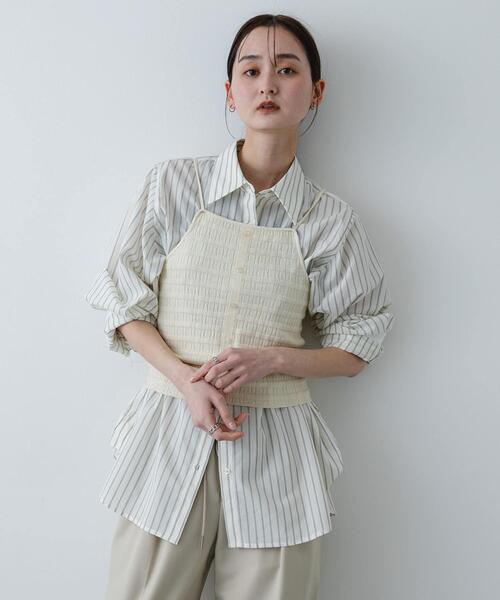 SENSE OF PLACE by URBAN RESEARCH（センスオブプレイスバイアーバンリサーチ）の「『洗濯可』ホルターネックボタンビスチェ（その他トップス・レディース・アイボリー/ネイビー/ブラウン・ONE）」の6枚目の写真