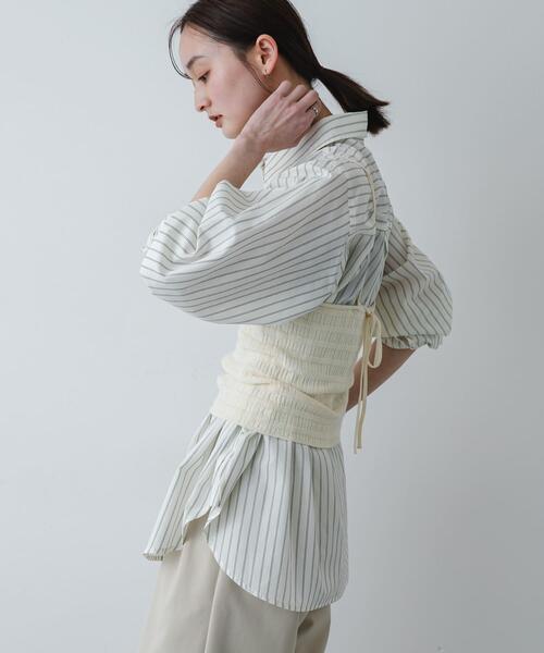 SENSE OF PLACE by URBAN RESEARCH（センスオブプレイスバイアーバンリサーチ）の「『洗濯可』ホルターネックボタンビスチェ（その他トップス・レディース・アイボリー/ネイビー/ブラウン・ONE）」の7枚目の写真