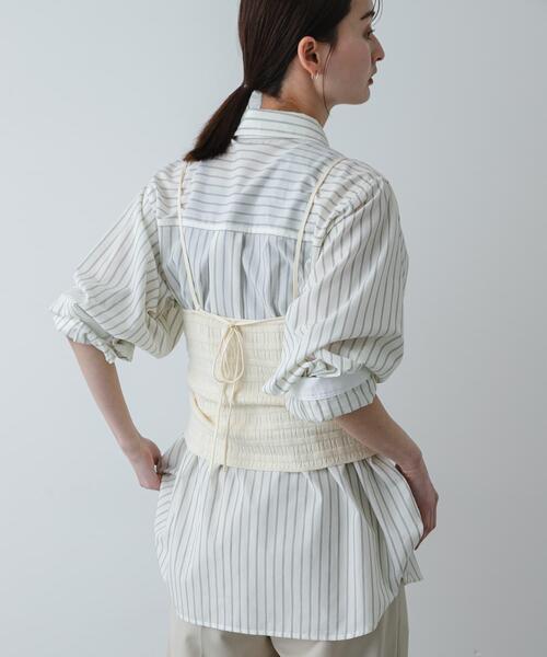 SENSE OF PLACE by URBAN RESEARCH（センスオブプレイスバイアーバンリサーチ）の「『洗濯可』ホルターネックボタンビスチェ（その他トップス・レディース・アイボリー/ネイビー/ブラウン・ONE）」の8枚目の写真