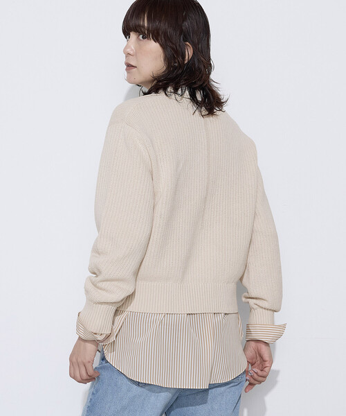 COMME CA（コムサ）の「リリヤーン スキッパープルオーバー（ニット/セーター・レディース・ブルー/キナリ・9号）」の7枚目の写真