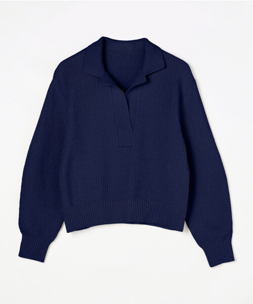 COMME CA（コムサ）の「リリヤーン スキッパープルオーバー（ニット/セーター・レディース・ブルー/キナリ・9号）」の11枚目の写真